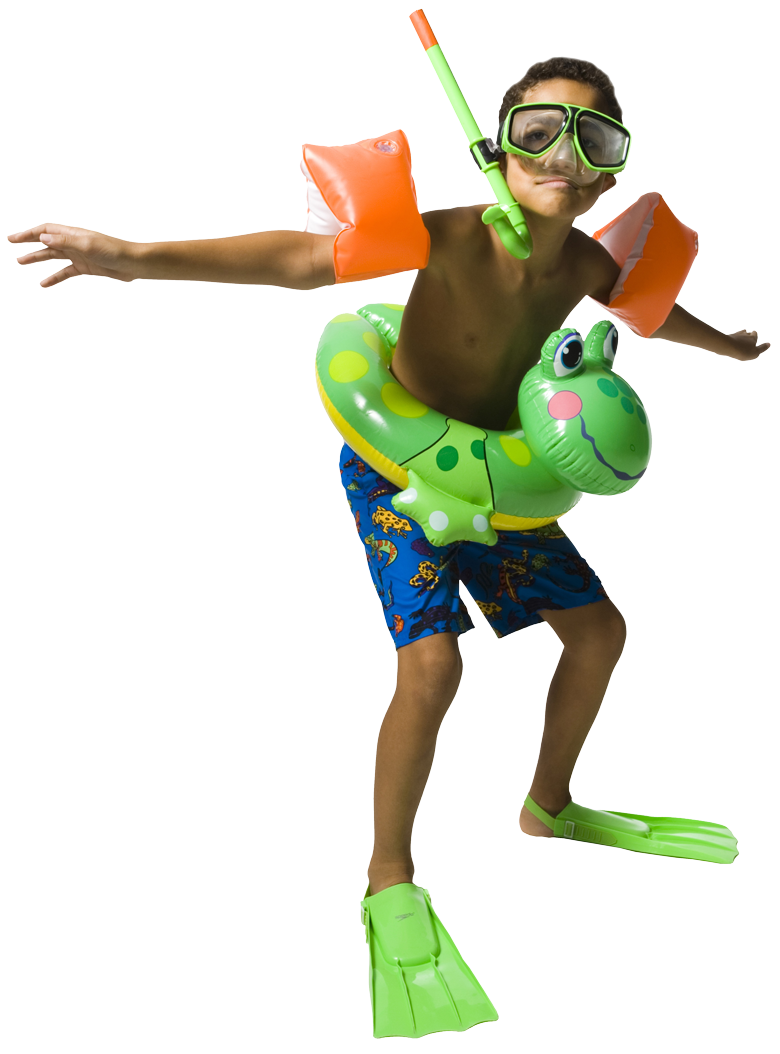 A Boy With Swimsuit & Goggles